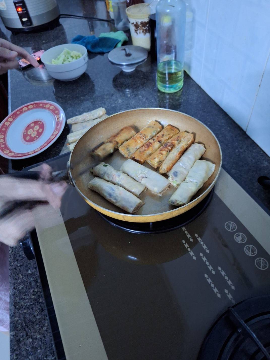 We fry the rolls